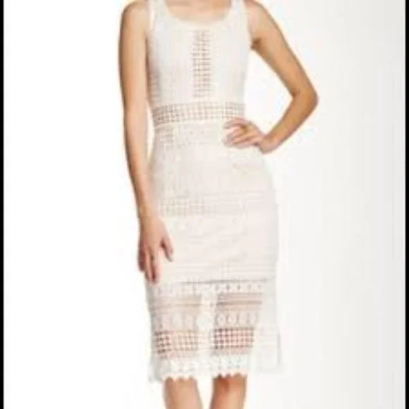 white christmas dresses Tulip Blue Crochet Mini Dress main image 0